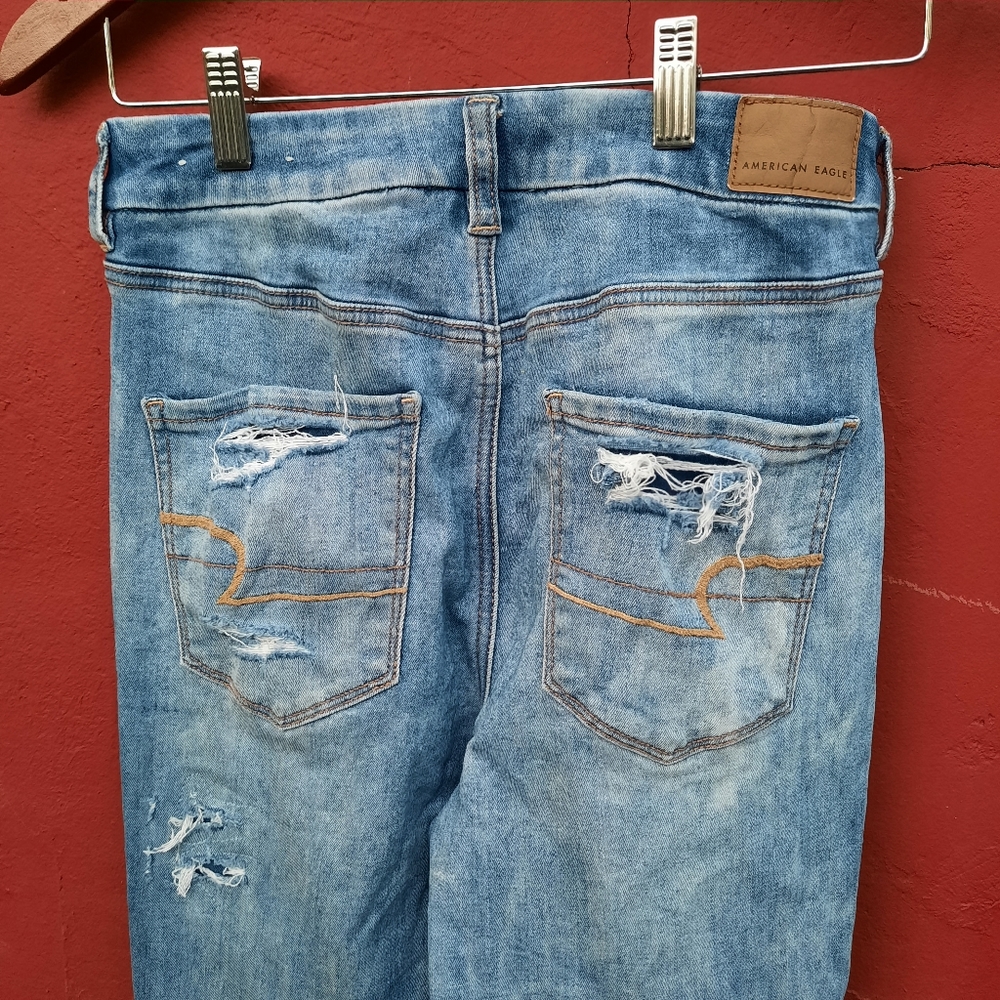 AEO American Eagle Curvy Hi Rise Jegging Distressed Skinny Jeans 6 Regular - Picture 8 of 11